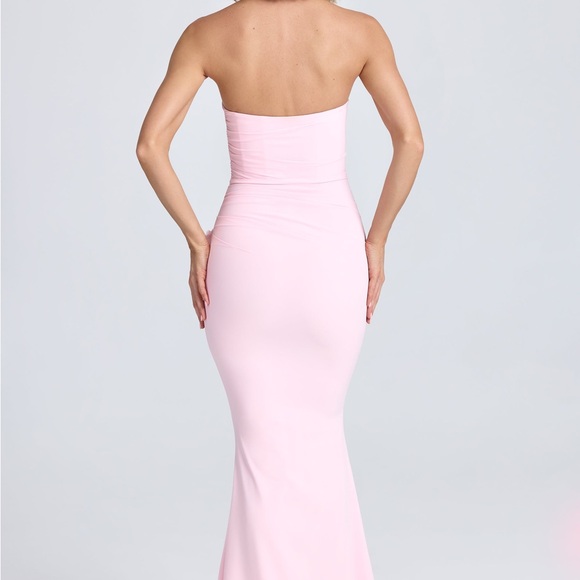 Oh Polly! Aveline Draped Floral-Appliqué Maxi Dress in Blush - Picture 2 of 12